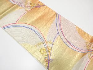 孔雀羽根に華紋模様織出し袋帯